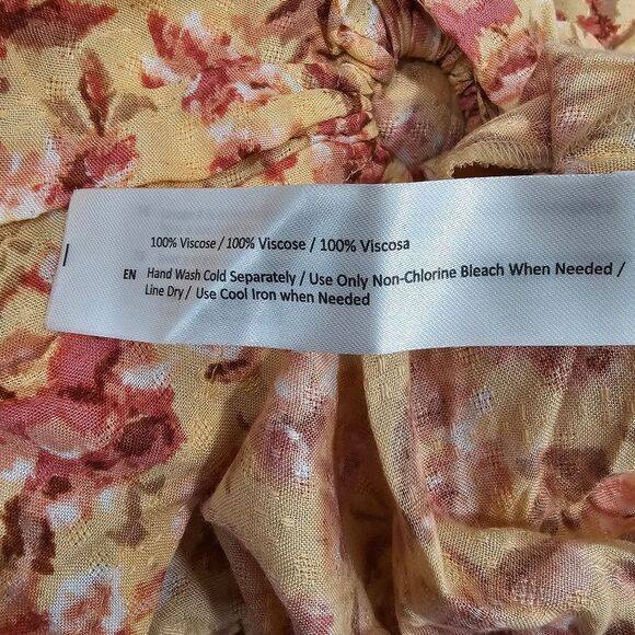 Band of the Free Bay Tie Front Crop Long Sleeve Floral Top Sz XS - Picture 4 of 10